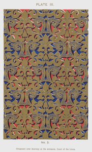 Ornament over døråbningen ved indgangen, Court of the Lions (farve litho) af Spanish School