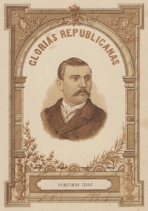 Porfirio Diaz, mexicansk soldat og politiker (litho) af Spanish School