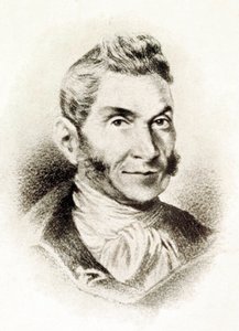 "Portræt af Bartolome Jose Gallardo Blanco (1776-1852), spansk intellektuel" 1800-tallet (litografi) af Spanish School