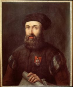 Portræt af den portugisiske navigatør og opdagelsesrejsende Ferdinand Magellan af Spanish School