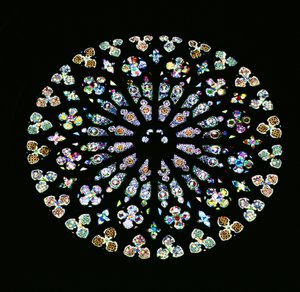Strålende rosenvindue, c.1380 af Spanish School