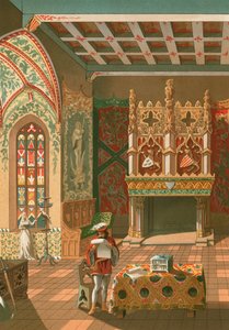 Salon af et feudalt slot af Spanish School