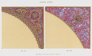 Spandrils of Arches, Hall of Justice (farve litho) af Spanish School