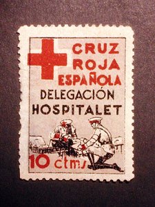 Frimærke til minde om det spanske Røde Kors (hospitalets delegation) af Spanish School
