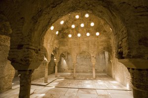 Dampbad i de arabiske bade, Granada af Spanish School