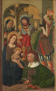 The Adoration of the Kings, ca. 1490 (tempera på panel) af Spanish School