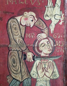 Martyrdommen af St. Margaret af Antiochia, detalje fra alterets frontal fra klostret Santa Margarida de Vilaseca (tempera på egetræspanel) af Spanish School