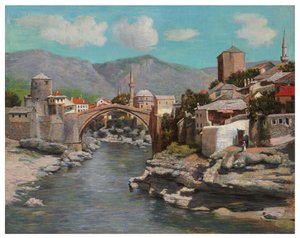 Den gamle bro i Mostar, Bosnien af Spiro Bocaric