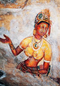 Maidens of Sigiriya, fresco, Sigiriya arkæologisk sted (Unesco World Heritage List