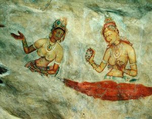 The Cloud Damsels, fra Rock Fortress (detaljer) af Sri Lankan School