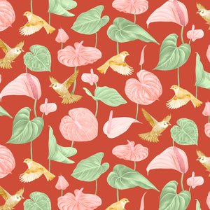 Anthurium-mønster, 2021 (grafitblyant  digital)