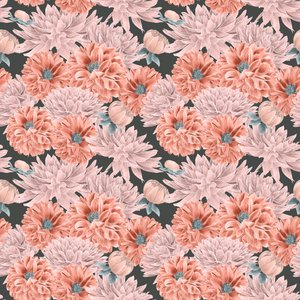 Dahlia hero pattern colorway 1, 2020 (grafitblyant  digital) af Stacy Hsu