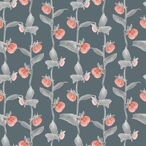 Dahlias koordinatmønster colorway 1, 2020 (grafitblyant  digital) af Stacy Hsu