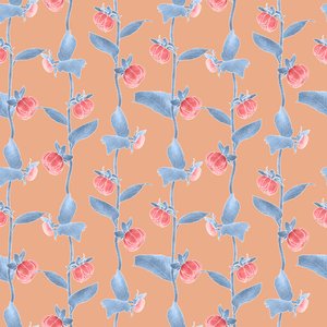 Dahlias koordinatmønster colorway 2, 2020 (grafitblyant  digital) af Stacy Hsu