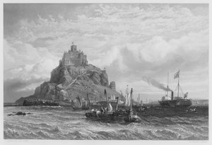 Royal Yacht ud for Mount St Michael, fra billedet i Royal Collection