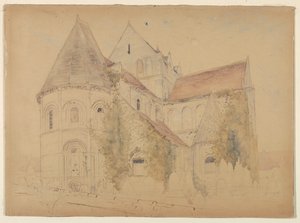 Skitse af St. Nicholas-kirken, Caen, Frankrig af Stanford White