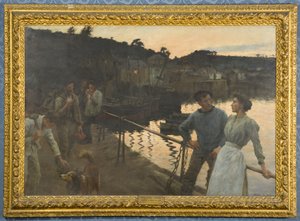 Hjemme-med, aften af Stanhope Alexander Forbes