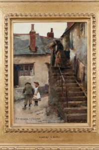 BØRN I EN NEWLYN STREET af Stanhope Forbes
