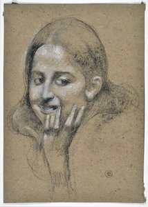 Studie af en smilende pige (tegning)
