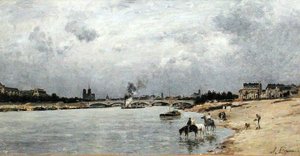 Austerlitz Bridge, Paris (olie på lærred)