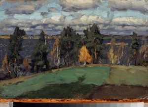 Efterår. Maleri af Stanislav Yulianovich Zhukovsky (Zhukovsky) (1873-1944), olie på lærred af Stanislav Joulianovitch Joukovski
