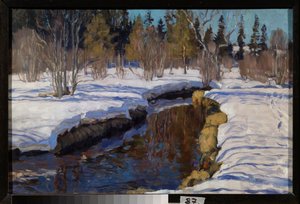 Vinter. Maleri af Stanislav Yulianovich Zhukovsky (Zhukovsky) (1873-1944), olie på lærred af Stanislav Joulianovitch Joukovski