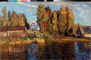 Aften. Maleri af Stanislav Yulianovich Zhukovsky (Zhukovsky) (1873-1944), olie på lærred