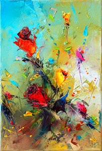 Livligt blomstermotiv af Stanislav Lazarov