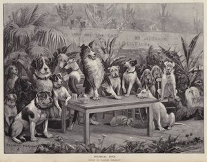 Politiske hunde (litho) af Stanley (after) Berkeley