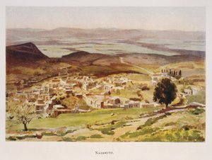 Akvarel af Stanley Inchbold, forestillende Nazareth i Palæstina 1906