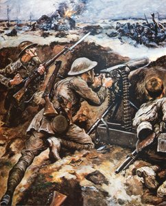Første slag ved Somme (farve litho)