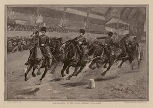 Gun-galloping ved den kongelige turnering (kobberstik) af Stanley L. (after) Wood
