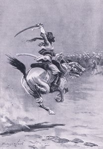 Delhi: Belejrerne blev konstant angrebet, juli 1857, illustration fra britiske slag på land og hav, 1915 af Stanley L. Wood