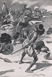 Slaget ved Abu-Klea, 17. januar 1885, illustration fra britiske slag på land og hav, 1915