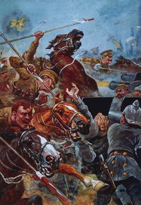 Angrebet af 9. Lancer under tilbagetoget fra Mons af Stanley L. Wood