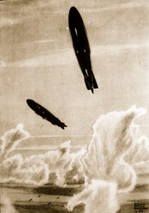 Zepps on North Sea Patrol, illustration fra 