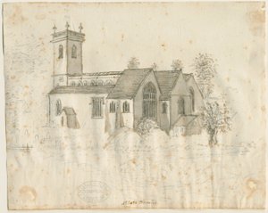 Abbots Bromley Church: pencil sketch with slight wash, nd [1762-1802] dani af Stebbing Shaw