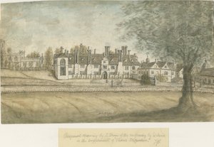 Blithfield Hall: akvarelmaleri, nd [1700-tallet] af Stebbing Shaw
