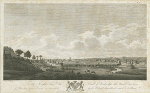 Burton-upon-Trent Bridge and Town: gravering, 1779 af Stebbing Shaw