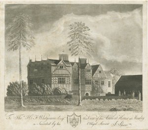 Bushbury - Moseley Old Hall: akvatintegravering og [1700-tallet] af Stebbing Shaw