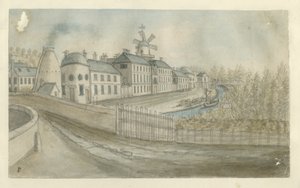 Etruria - Fabrik: vandfarvemaleri, nd [1762-1802] af Stebbing Shaw
