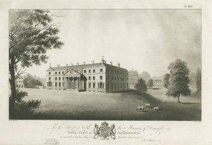 Fisherwick Hall: akvatintegravering, nd [c 1797] (tryk) af Stebbing Shaw