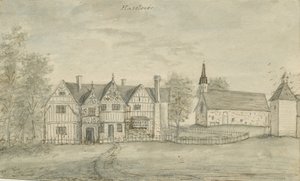 Haselour Chapel: vandfarvemaleri, nd [1797] af Stebbing Shaw