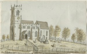 Kings Bromley Church: watercolor painting, and [c 1796] dani af Stebbing Shaw