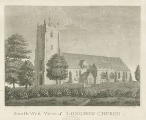 Longdon Church: gravering af Stebbing Shaw