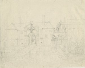 Patshull House: blyantstegning, nd [?1762-1802] af Stebbing Shaw