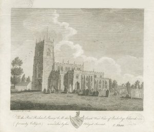Penkridge Church: gravering og [slutningen af det 18. århundrede] (tryk) af Stebbing Shaw