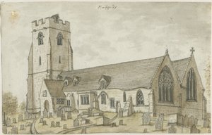 Rugeley Church (gammel): vandfarvemaleri, nd [1762-1802] (maleri)
