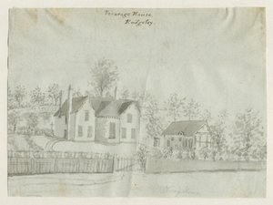 Rugeley Town - Vicarage: sepia vask tegning, nd [1762-1802] (tegning)