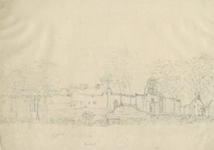 Rushall Castle/Hall: blyantstegning, nd [1762-1802] (tegning) af Stebbing Shaw